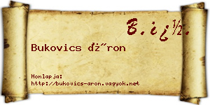 Bukovics Áron névjegykártya