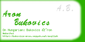 aron bukovics business card